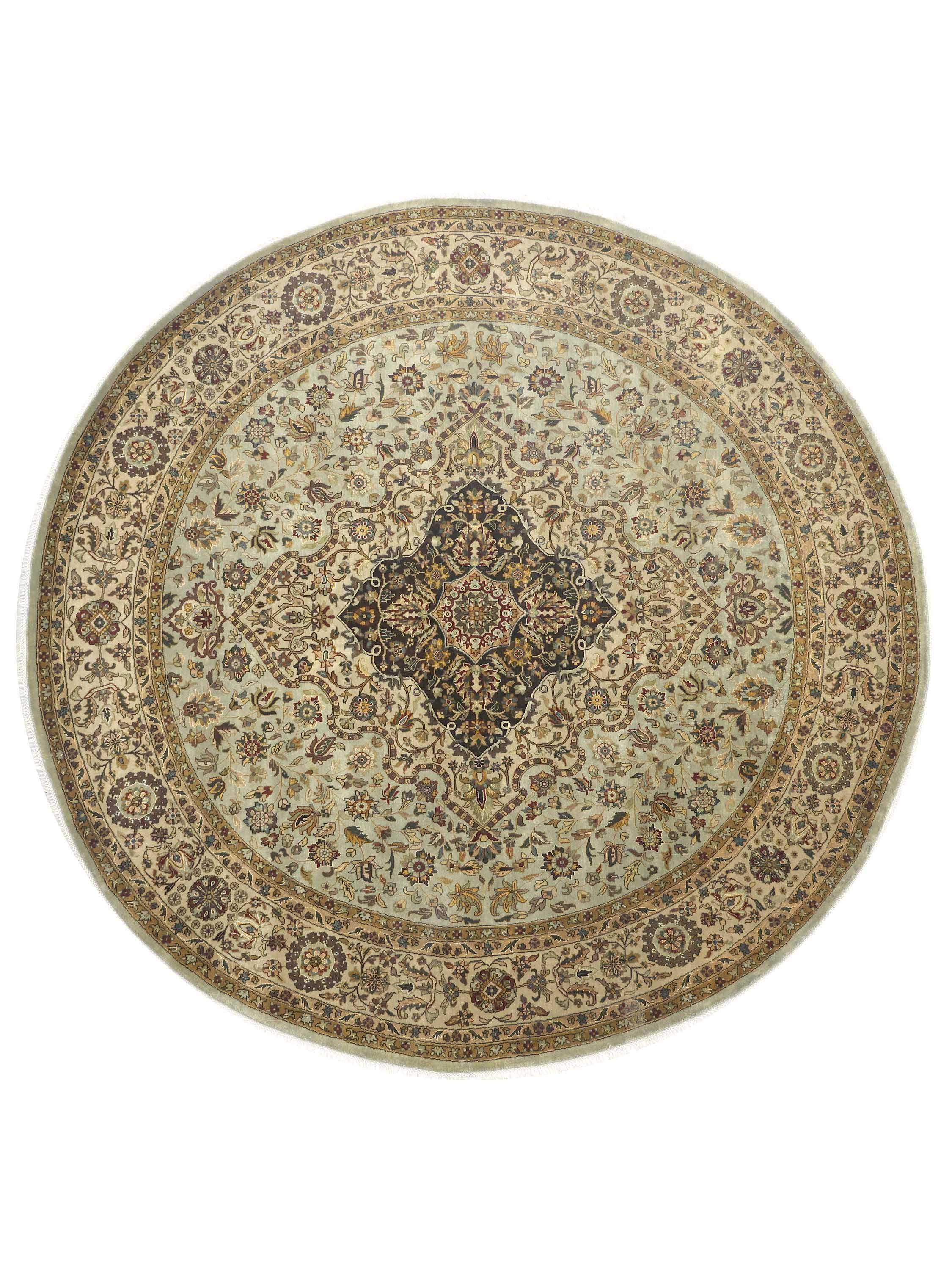 ROYAL MARQUETRY | FT 8'0 ROUND | TRADITIONAL RUGS | LT. GREEN/IVORY COLOR - Luxurify