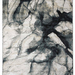 Abstract painting with swirling patterns of dark gray and light beige. The textured design resembles a marble surface, creating a calm, elegant tone.