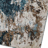 MN-007 | FT 2' X 5' | FT 3' X 5' | FT 4' X 6' | FT 5' X 7' | FT 6' X 9' | MODERN RUGS | CERULEAN/RUST - Luxurify