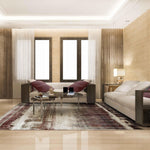 MN-006 | FT 2' X 5' | FT 3' X 5' | FT 4' X 6' | FT 5' X 7' | FT 6' X 9' | MODERN RUGS | BURGUNDY/WALNUT - Luxurify