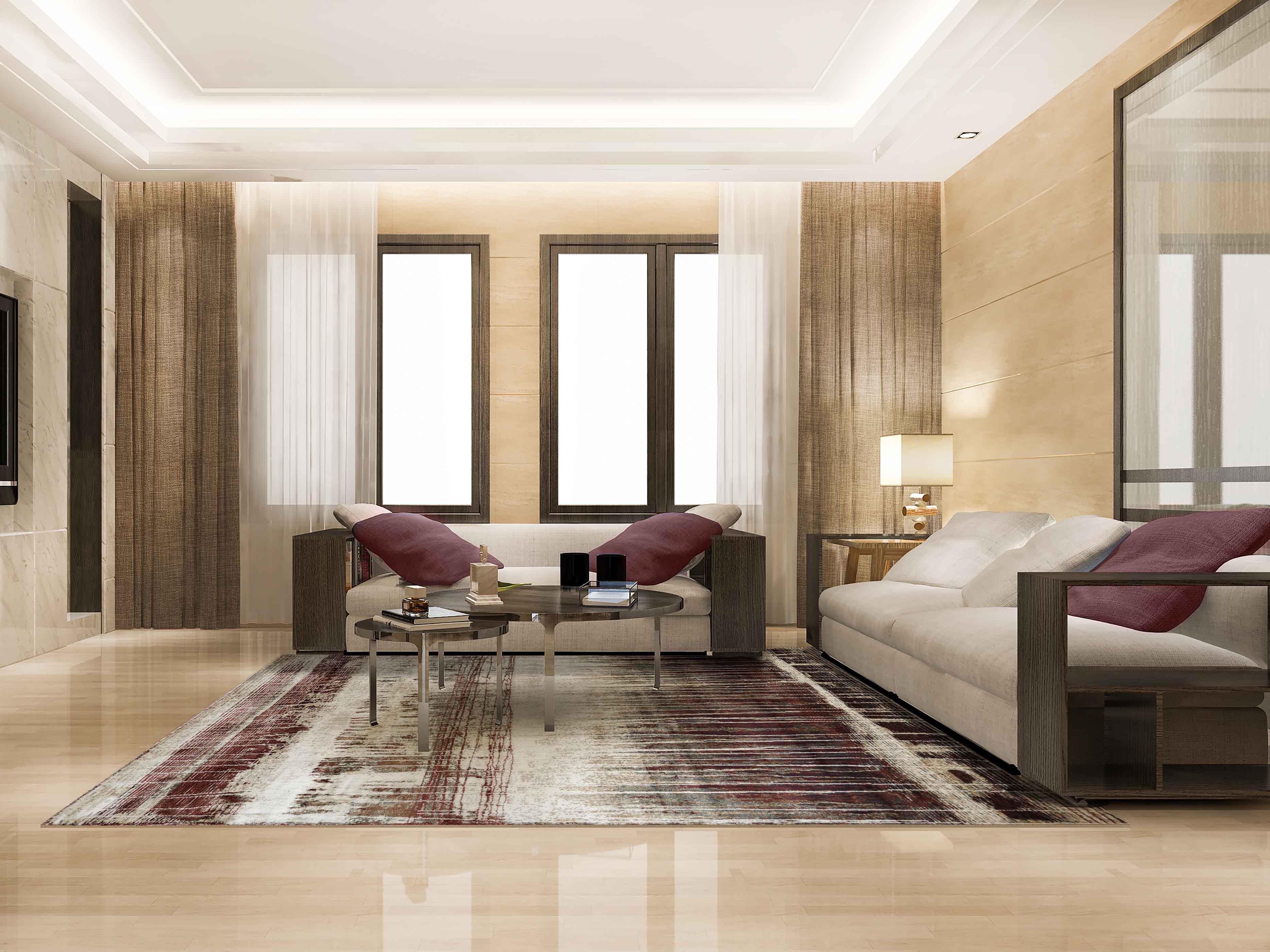 MN-006 | FT 2' X 5' | FT 3' X 5' | FT 4' X 6' | FT 5' X 7' | FT 6' X 9' | MODERN RUGS | BURGUNDY/WALNUT - Luxurify