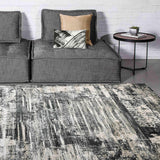 MN-008 | FT 2' X 5' | FT 3' X 5' | FT 4' X 6' | FT 5' X 7' | FT 6' X 9' | MODERN RUGS | SHADOW/GREY - Luxurify