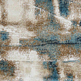MN-005 | FT 2' X 5' | FT 3' X 5' | FT 4' X 6' | FT 5' X 7' | FT 6' X 9' | MODERN RUGS | CERULEAN/RUST - Luxurify