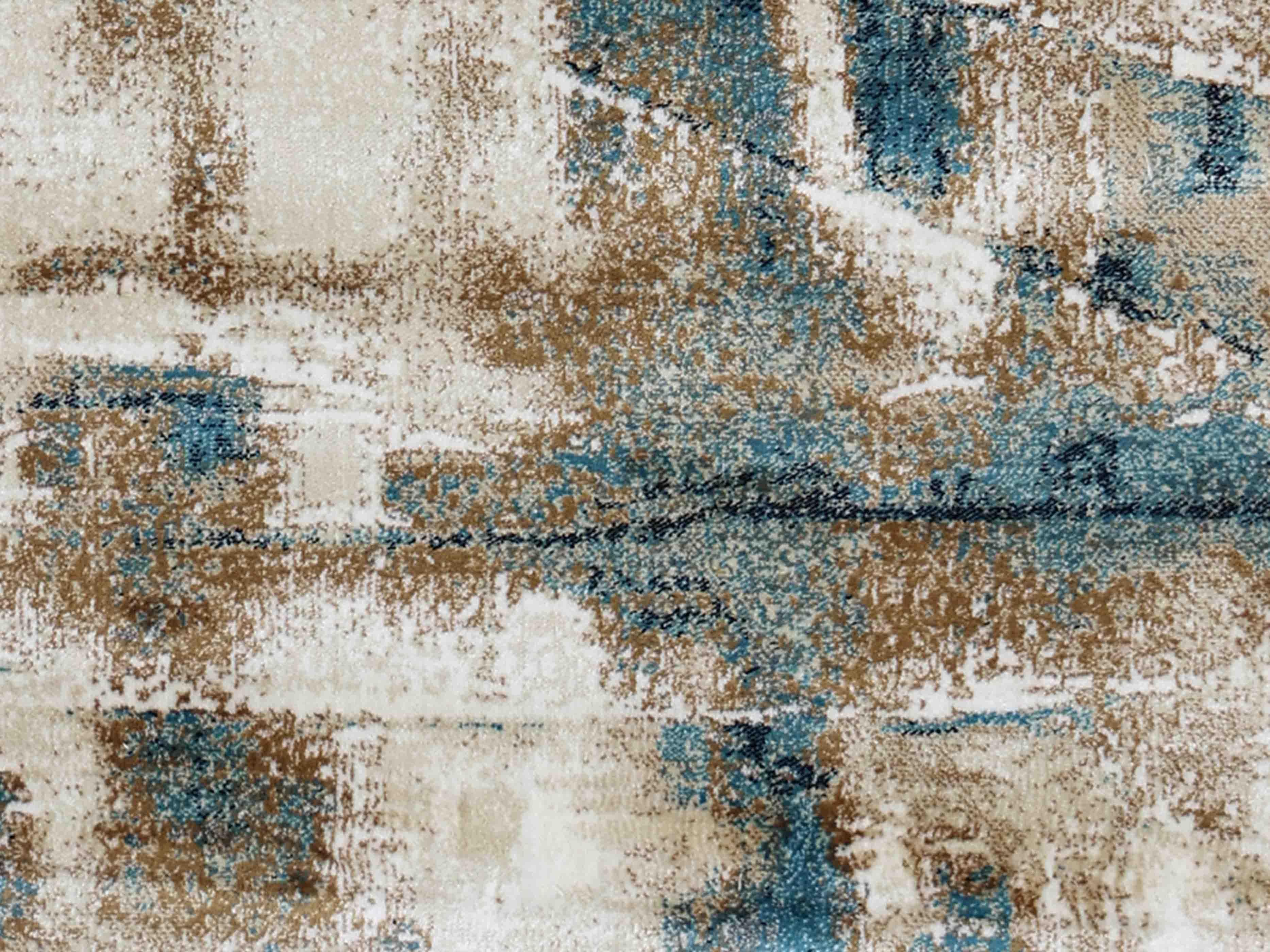 MN-005 | FT 2' X 5' | FT 3' X 5' | FT 4' X 6' | FT 5' X 7' | FT 6' X 9' | MODERN RUGS | CERULEAN/RUST - Luxurify