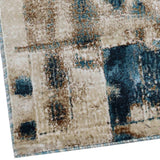 MN-005 | FT 2' X 5' | FT 3' X 5' | FT 4' X 6' | FT 5' X 7' | FT 6' X 9' | MODERN RUGS | CERULEAN/RUST - Luxurify