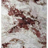 Abstract rug pattern with tones of cream, earthy browns, and reddish-browns. The design resembles a marbled texture, creating a natural, rustic feel.