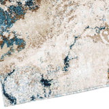 MN-002 | FT 2' X 5' | FT 3' X 5' | FT 4' X 6' | FT 5' X 7' | FT 6' X 9' | MODERN RUGS | CERULEAN/WALNUT - Luxurify