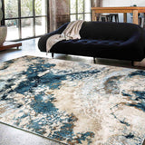 MN-002 | FT 2' X 5' | FT 3' X 5' | FT 4' X 6' | FT 5' X 7' | FT 6' X 9' | MODERN RUGS | CERULEAN/WALNUT - Luxurify