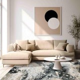 MN-002 | FT 2' X 5' | FT 3' X 5' | FT 4' X 6' | FT 5' X 7' | FT 6' X 9' | MODERN RUGS | SMOKE/WALNUT - Luxurify