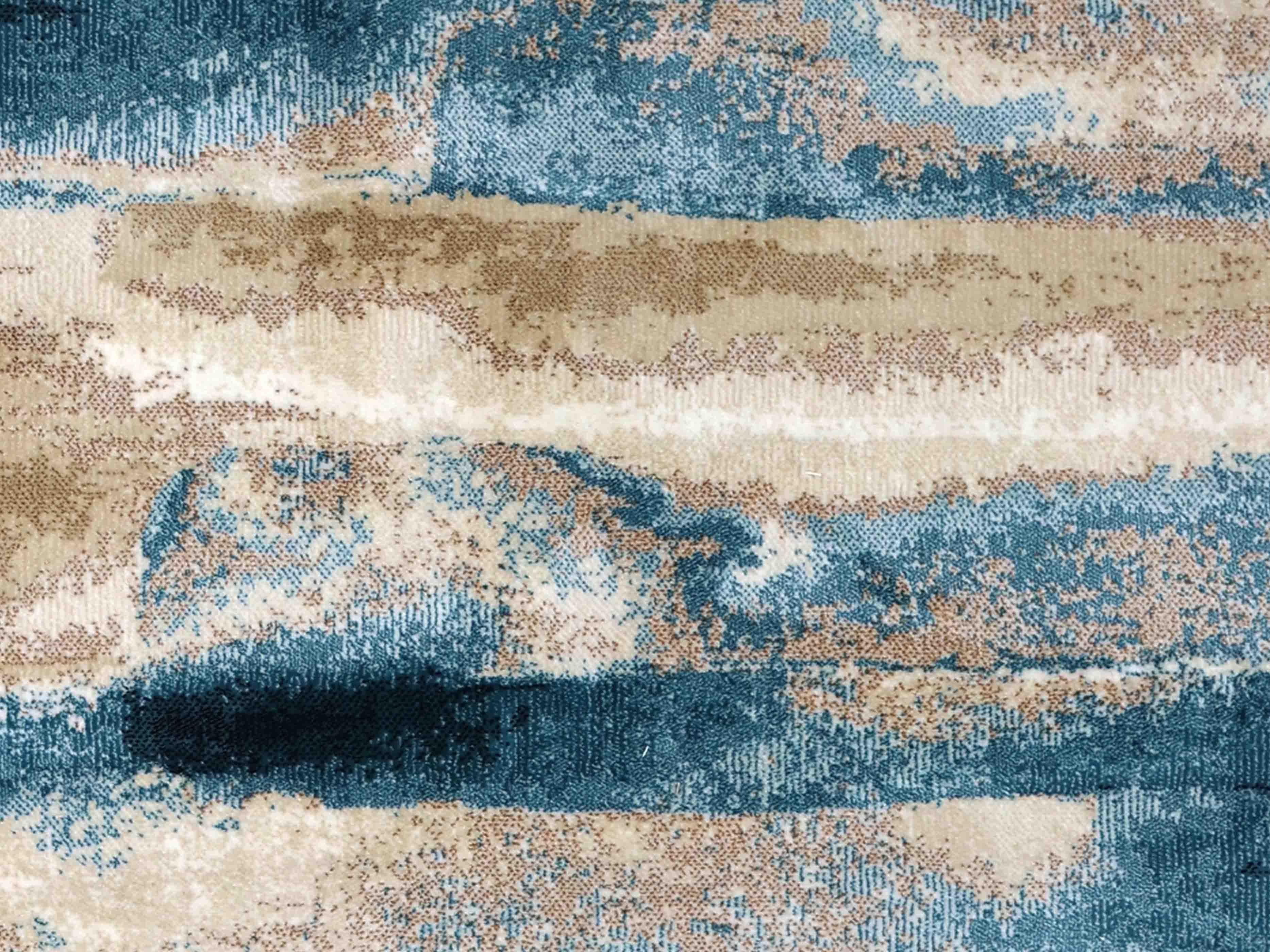MN-003 | FT 2' X 5' | FT 3' X 5' | FT 4' X 6' | FT 5' X 7' | FT 6' X 9' | MODERN RUGS | ELECTRIC BLUE/RUST - Luxurify