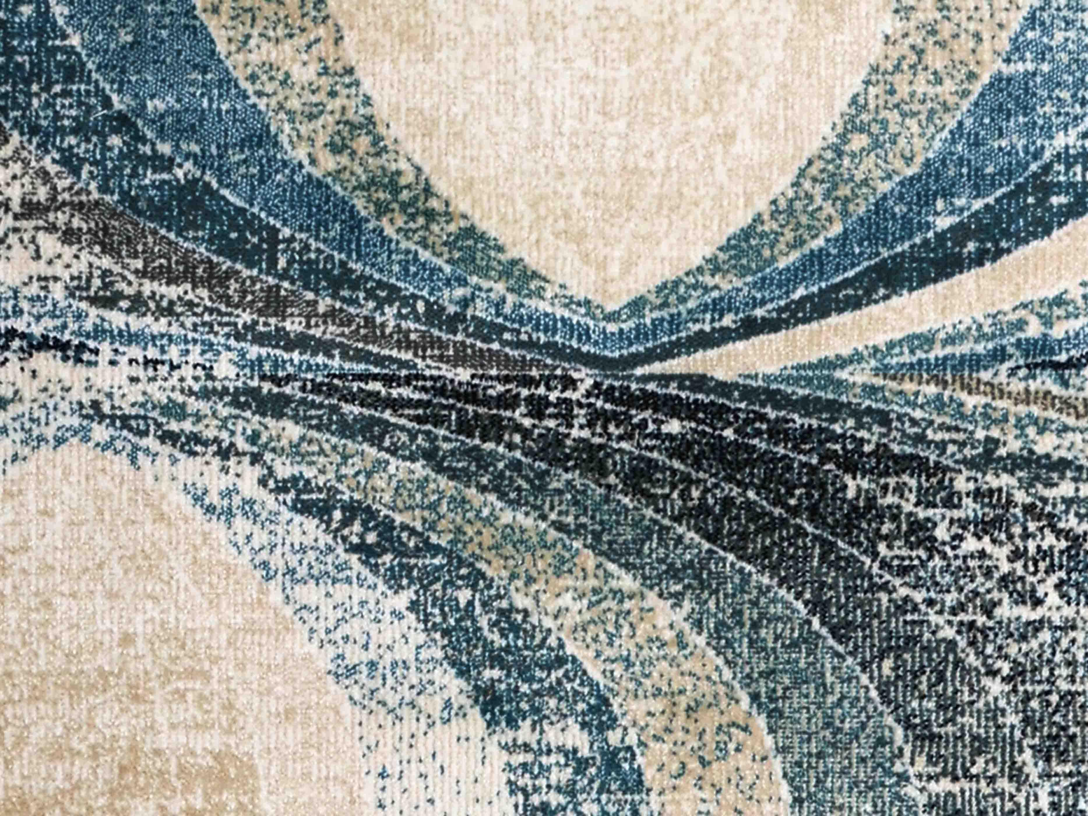 MN-009 | FT 2' X 5' | FT 3' X 5' | FT 4' X 6' | FT 5' X 7' | FT 6' X 9' | MODERN RUGS | ELECTRIC BLUE/WALNUT - Luxurify