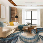 MN-009 | FT 2' X 5' | FT 3' X 5' | FT 4' X 6' | FT 5' X 7' | FT 6' X 9' | MODERN RUGS | ELECTRIC BLUE/WALNUT - Luxurify