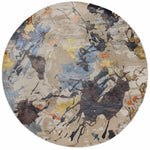 VORTESSA | 6'0 FT ROUND | MODERN RUGS | BEIGE-BROWN COLOR - Luxurify