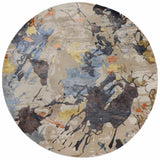 VORTESSA | 6'0 FT ROUND | MODERN RUGS | BEIGE-BROWN COLOR - Luxurify