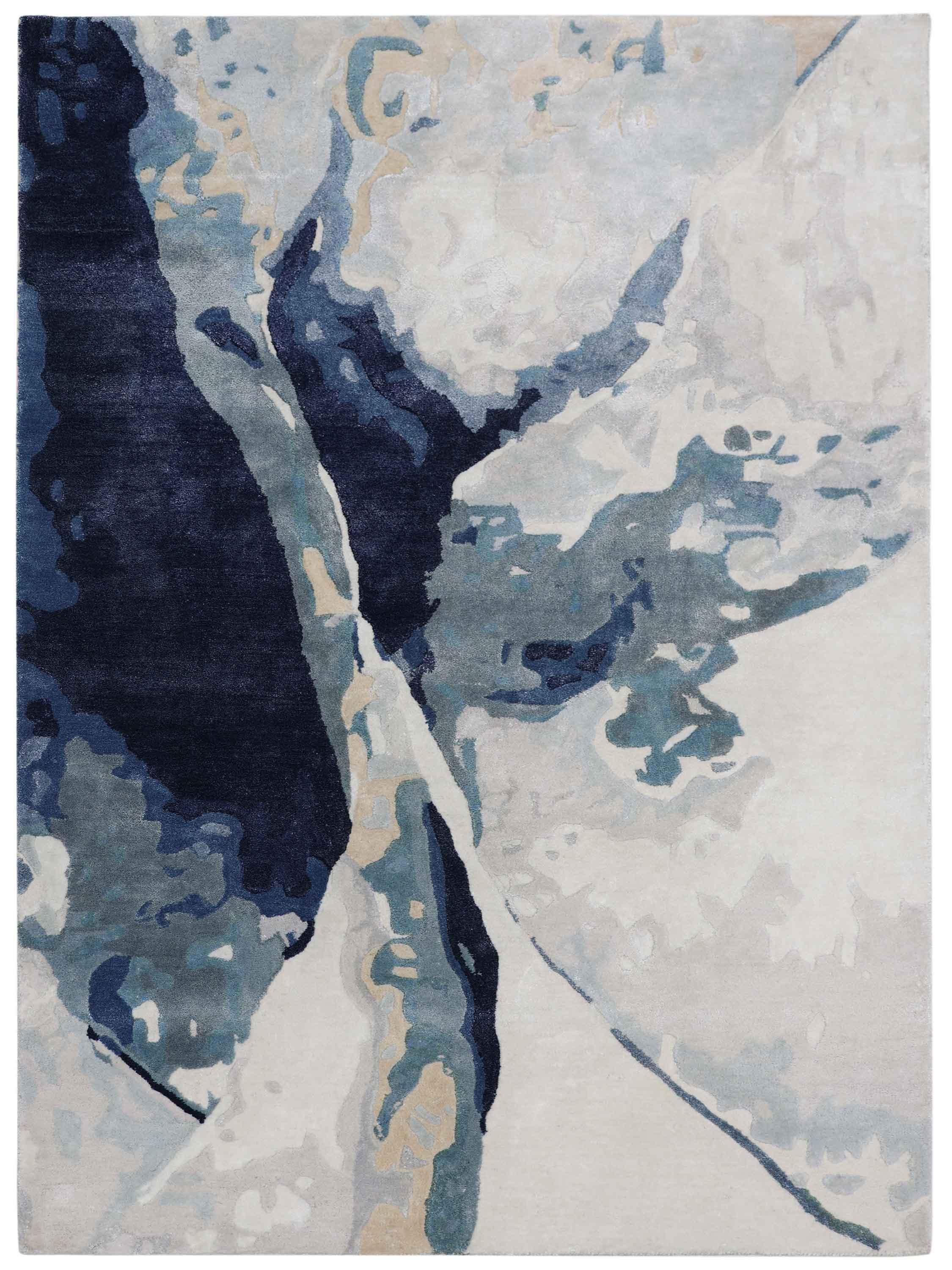 AURORA VEIL | FT 4' X 6' | MODERN RUGS | BEIGE/BLUE COLOR - Luxurify
