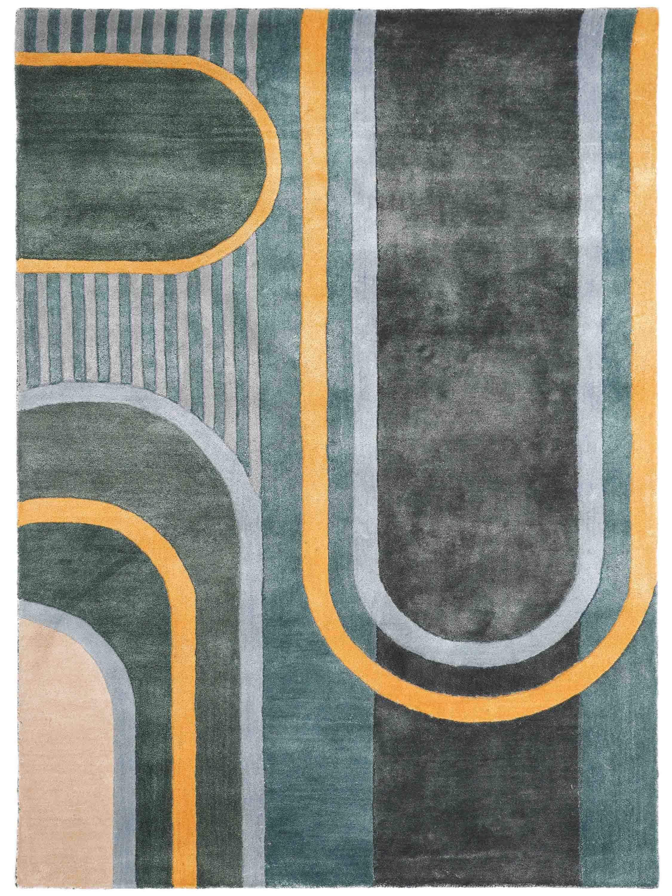 RETRO CIRCUIT | FT 4' X 6' | MODERN RUGS | GREEN COLOR - Luxurify