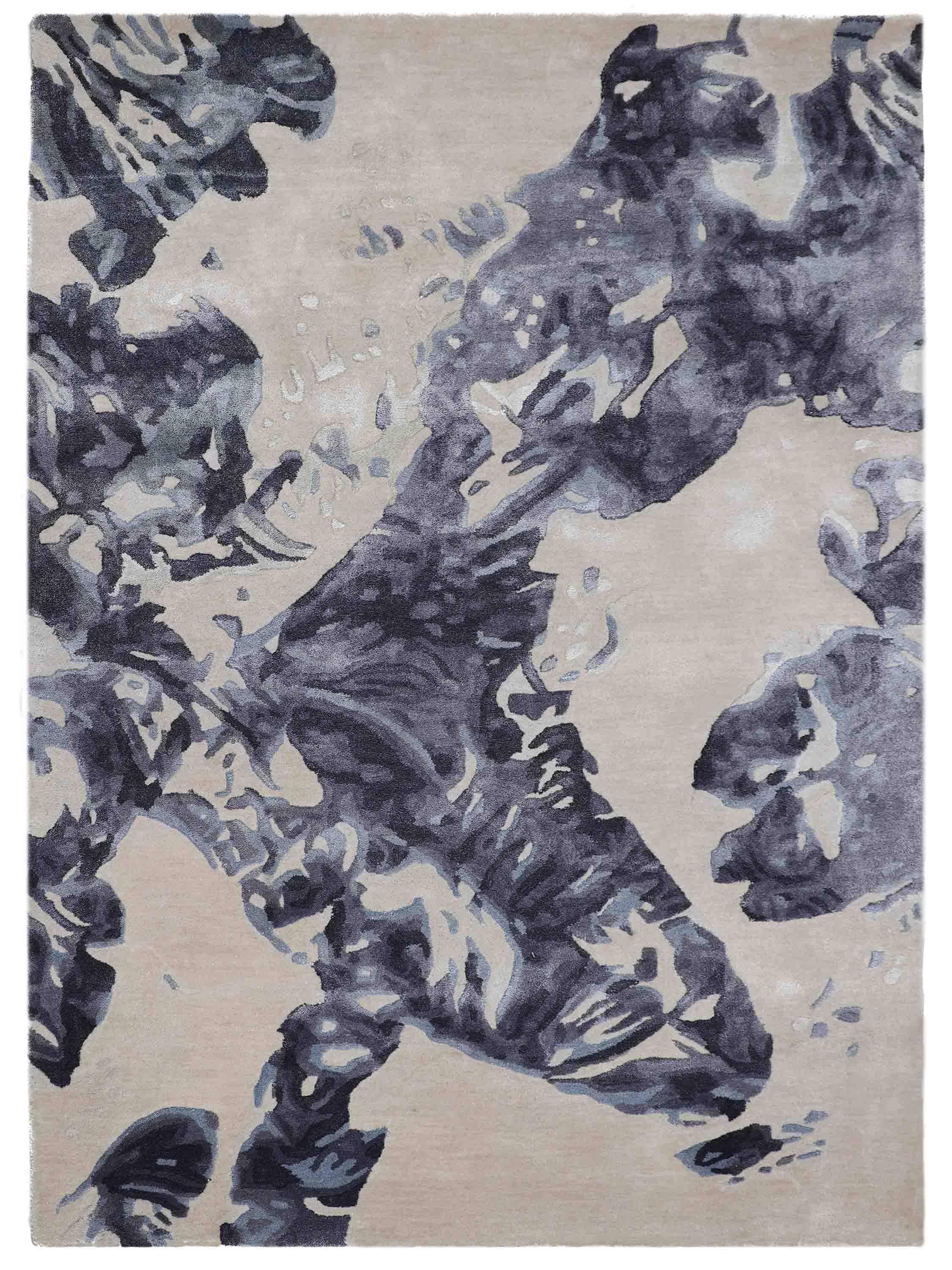 BLUE MIRAGE | FT 4' X 6' | MODERN RUGS | BEIGE/BLUE COLOR - Luxurify