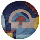 LUNARIS | 5'0 FT ROUND | MODERN RUGS | BLUE COLOR - Luxurify