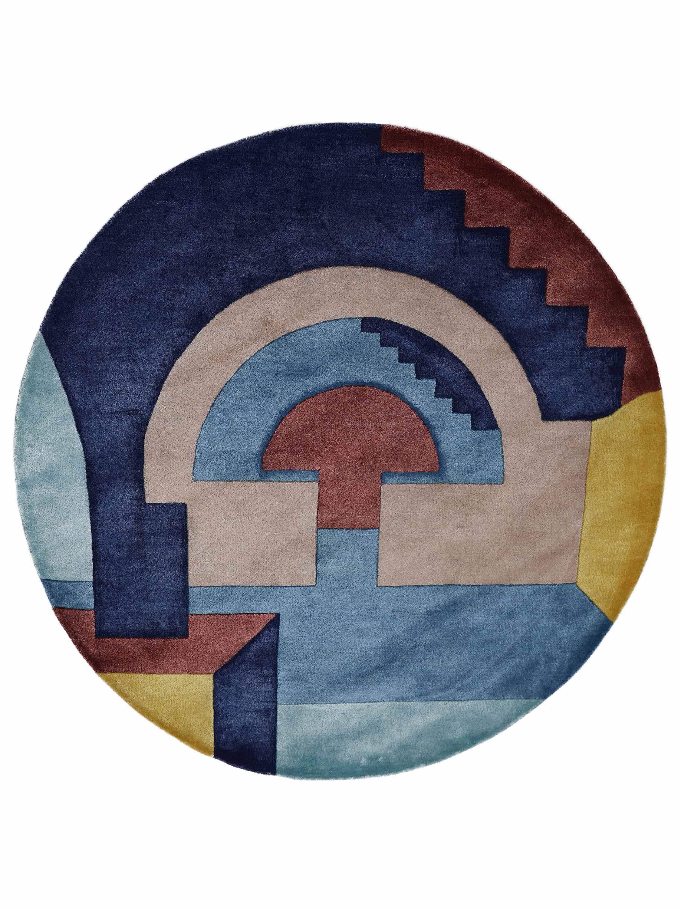 LUNARIS | 5'0 FT ROUND | MODERN RUGS | BLUE COLOR - Luxurify