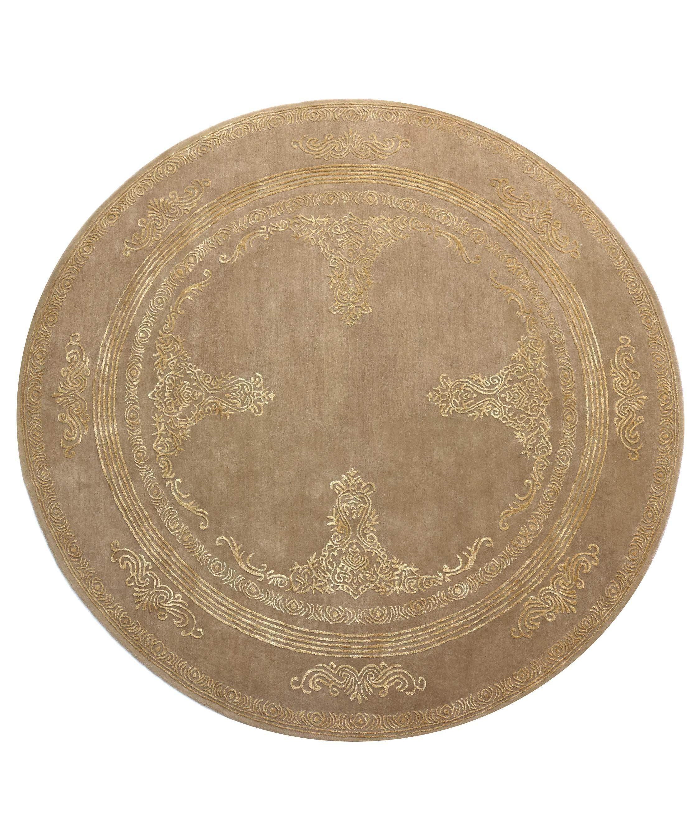 GOLDEN AUREOLE | FT 8' X 8' | TRADITIONAL RUGS | BEIGE COLOR - Luxurify