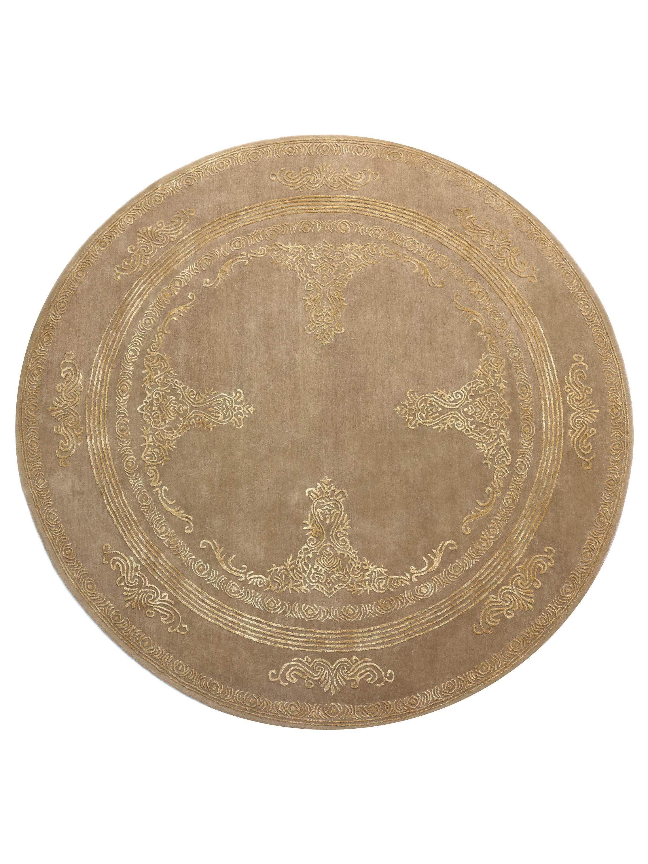 GOLDEN AUREOLE | FT 8' X 8' | TRADITIONAL RUGS | BEIGE COLOR - Luxurify