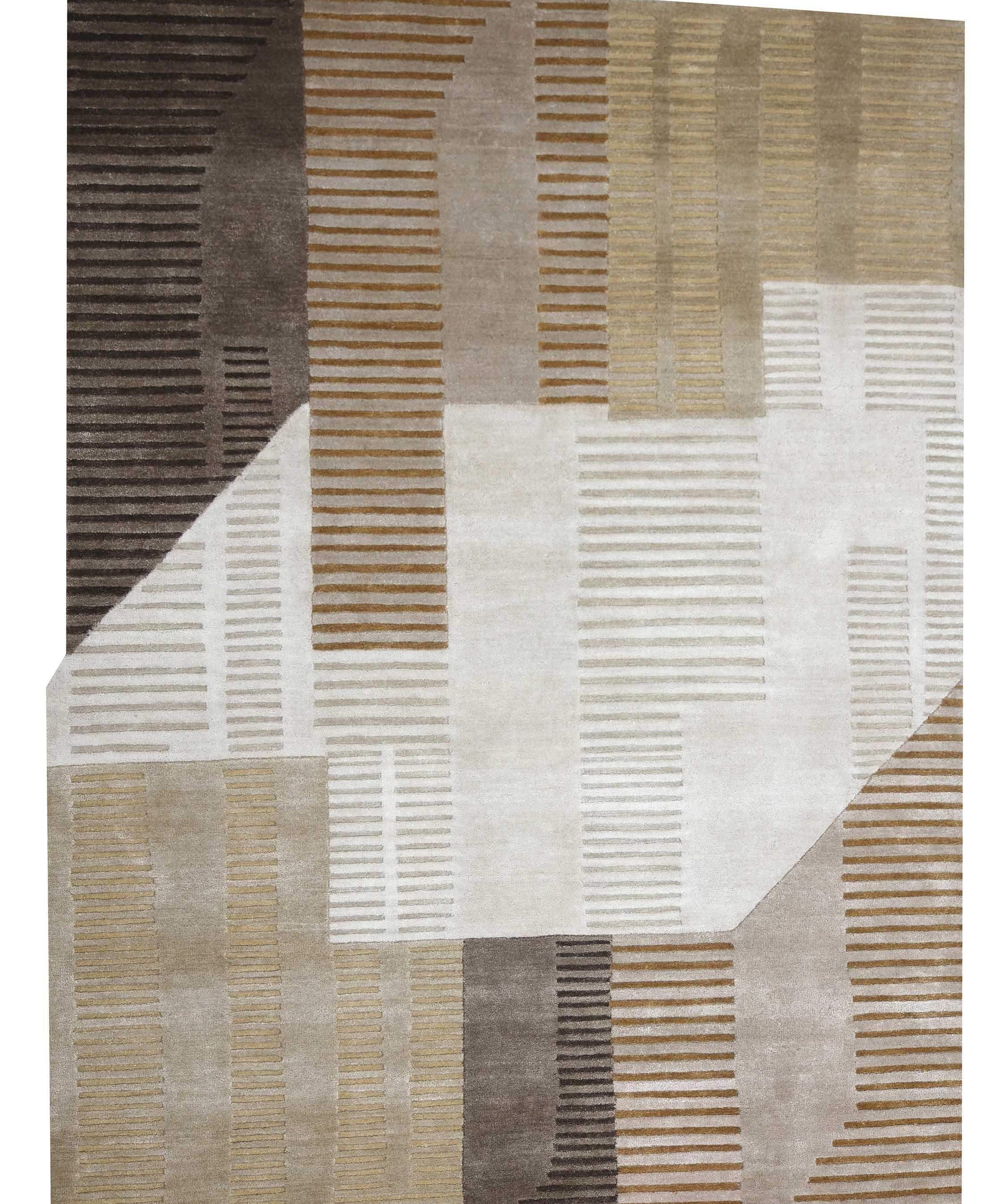 METRO LAYERS | FT 5' X 7' | MODERN RUGS | BEIGE/BROWN COLOR - Luxurify