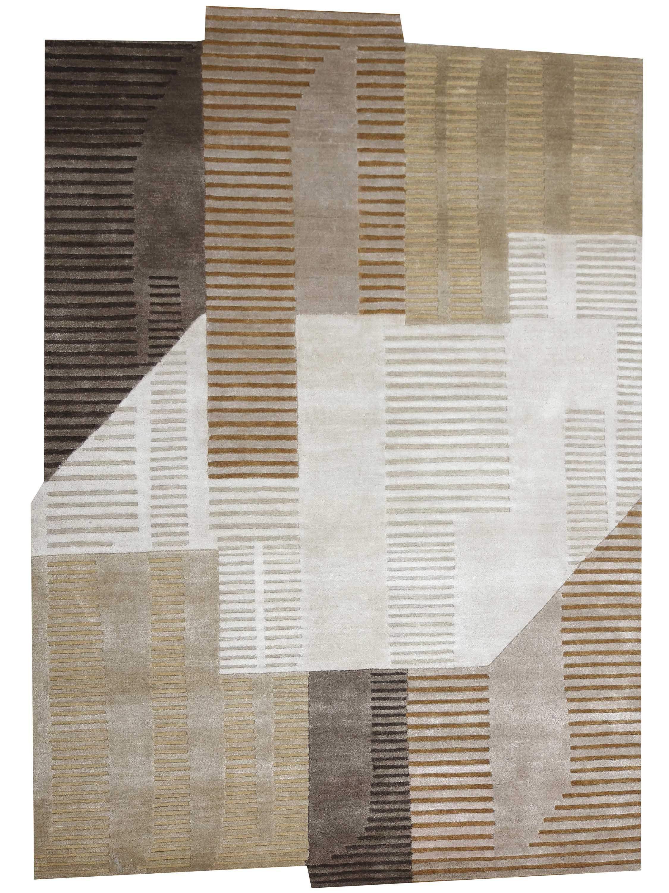 METRO LAYERS | FT 5' X 7' | MODERN RUGS | BEIGE/BROWN COLOR - Luxurify