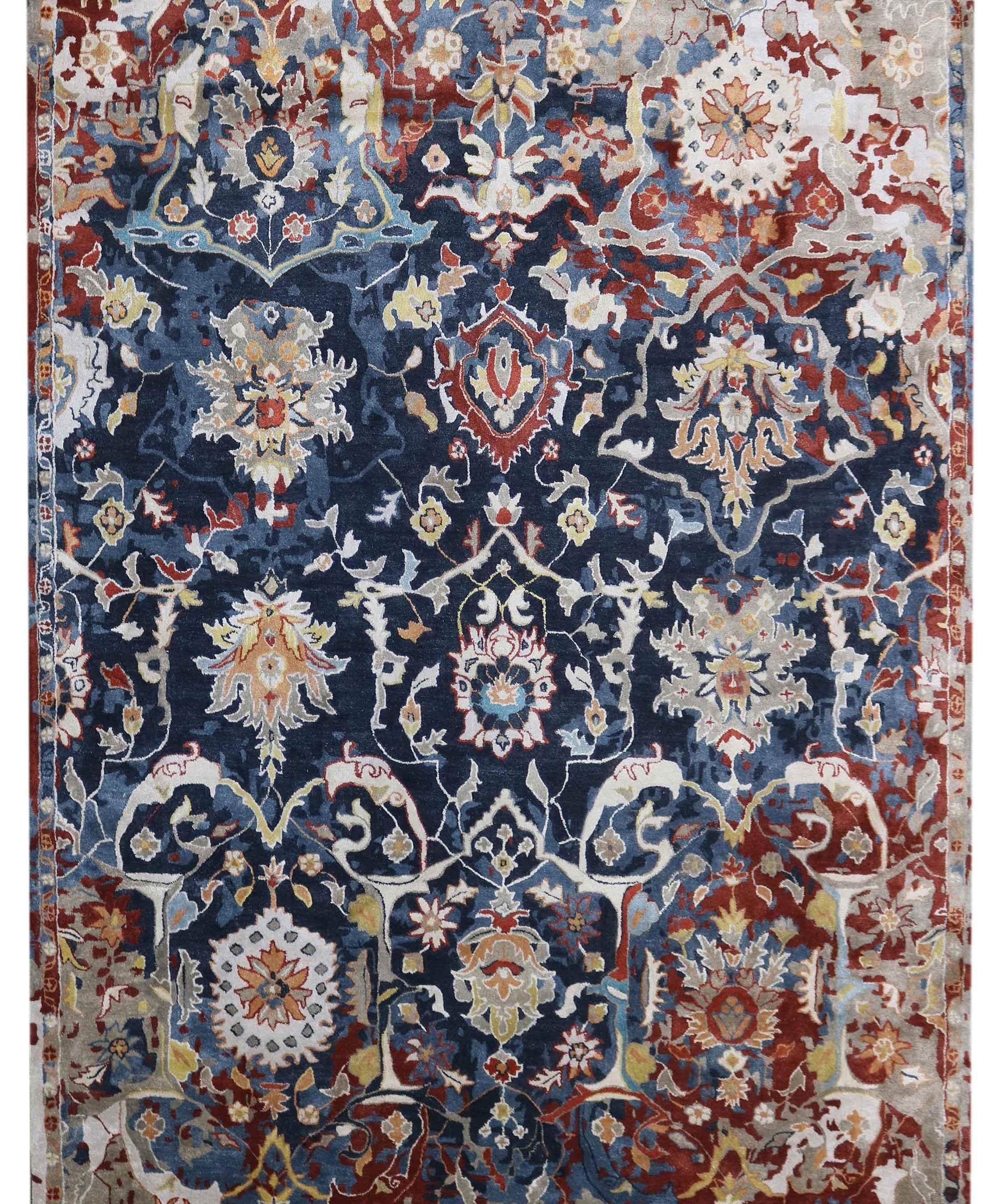 CLASSIC INDIGO | FT 2'6" X 5' | FT 4' X 6' | FT 5' X 7' | FT 6' X 9' | TRADITIONAL RUGS | BLUE COLOR - Luxurify