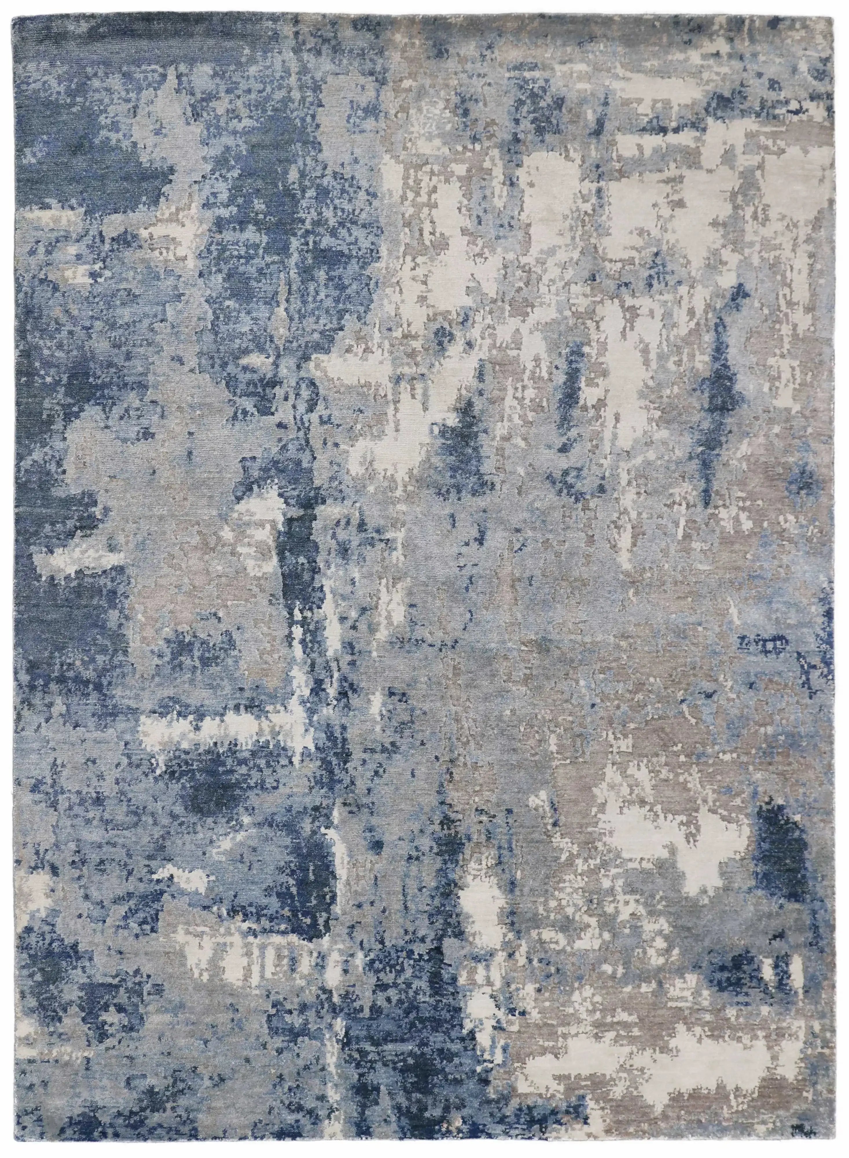 BLUE CASCADE | FT 8' X 10' | FT 9' X 12' | CONTEMPORARY | BLUE-NEW - Luxurify