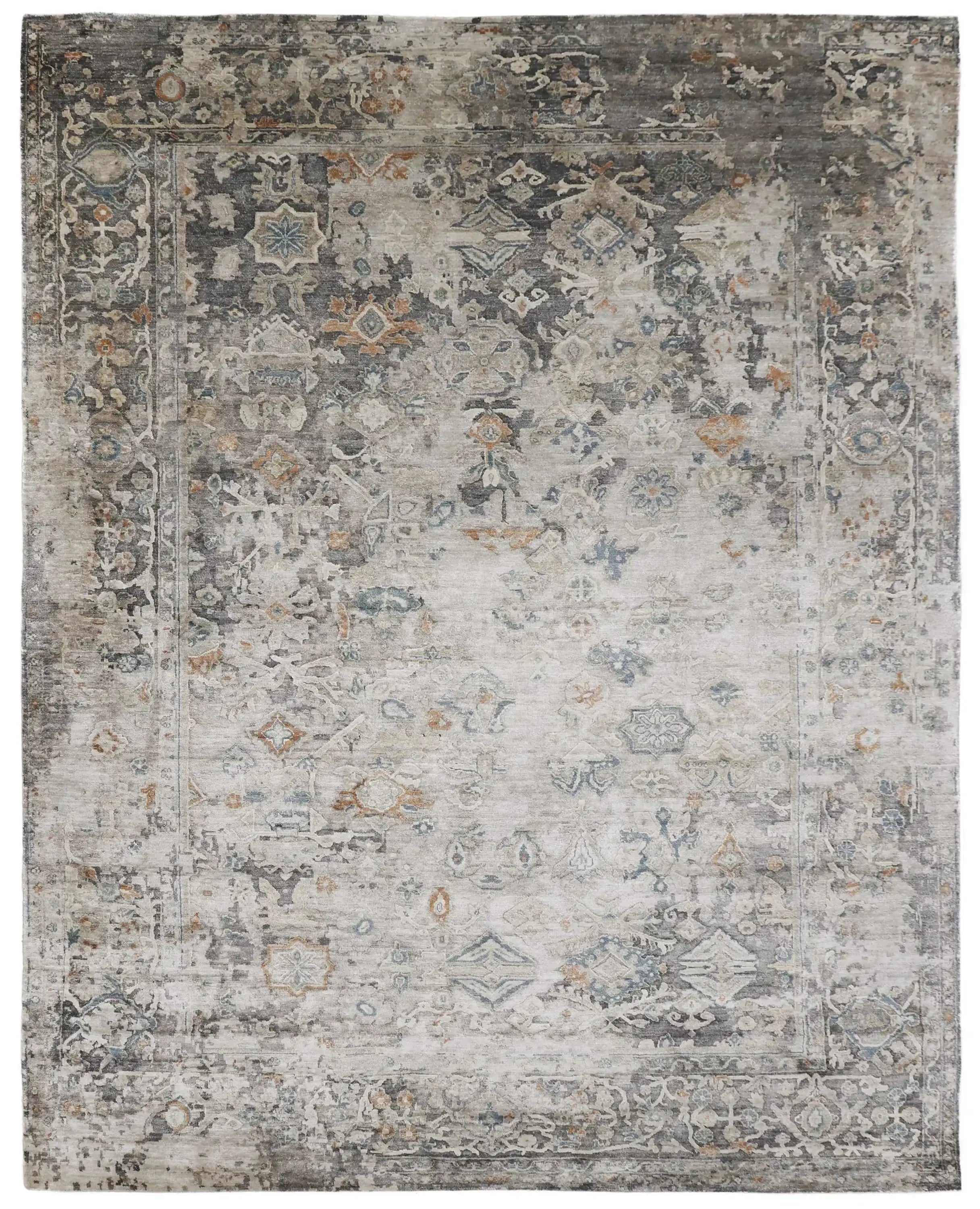 ASTERUS | FT 6' X 9' | FT 8' X 10 | FT 9' X 12' | TRADITIONAL RUGS | SILVER - MULTI COLOR - Luxurify