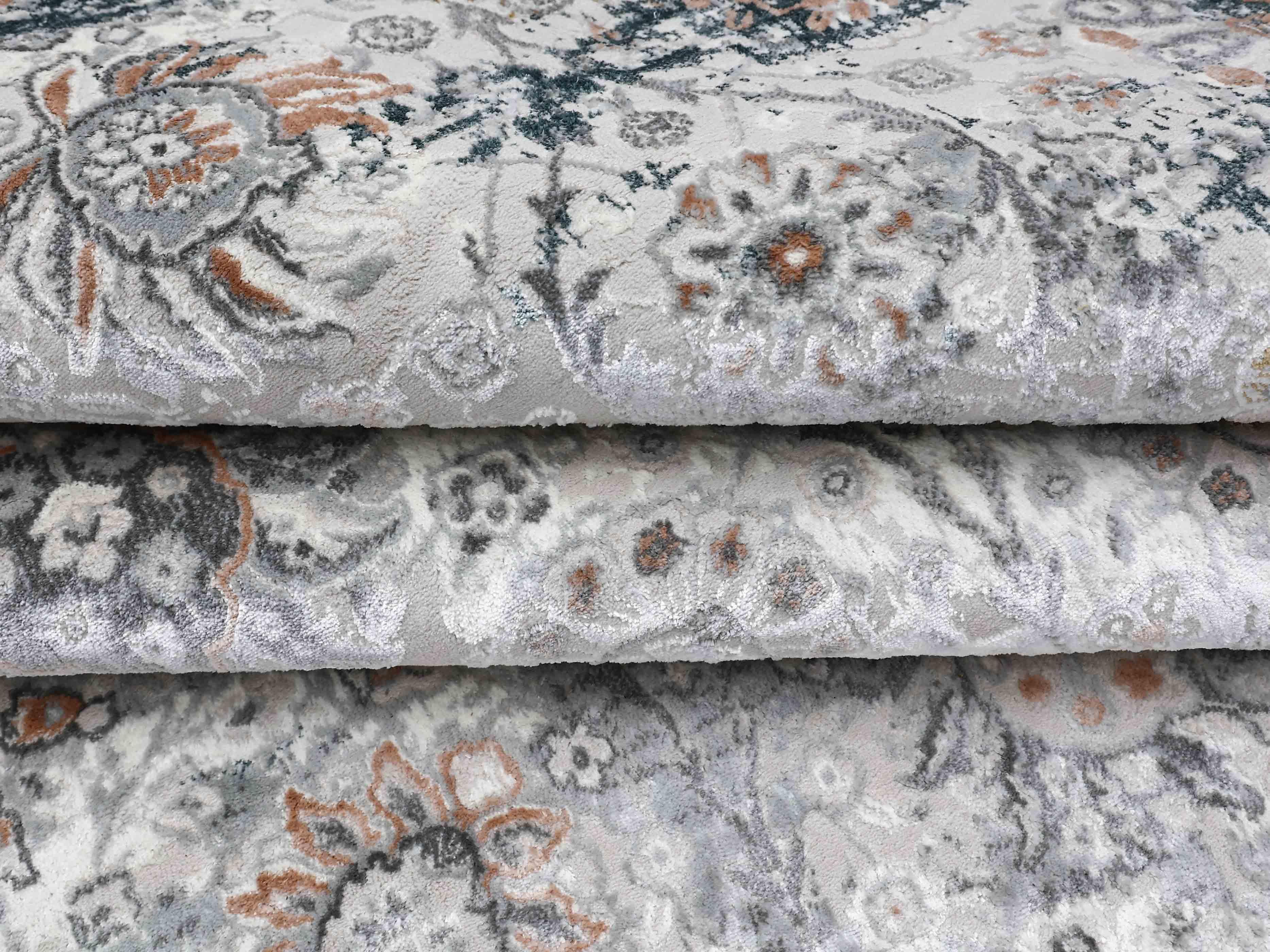 EL-022 | FT 2' X 5' | FT 3' X 5' | FT 4' X 6' | FT 5' X 7' | FT 6' X 9' | MODERN RUGS | CERULEAN/RUST - Luxurify