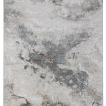 Abstract rug with a marble-like pattern in neutral tones, featuring swirls of gray, beige, and hints of brown. The design evokes a calm, earthy feel.