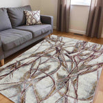 EL-007 | FT 2' X 5' | FT 3' X 5' | FT 4' X 6' | FT 5' X 7' | FT 6' X 9' | MODERN RUGS | AUBURN/RUST - Luxurify