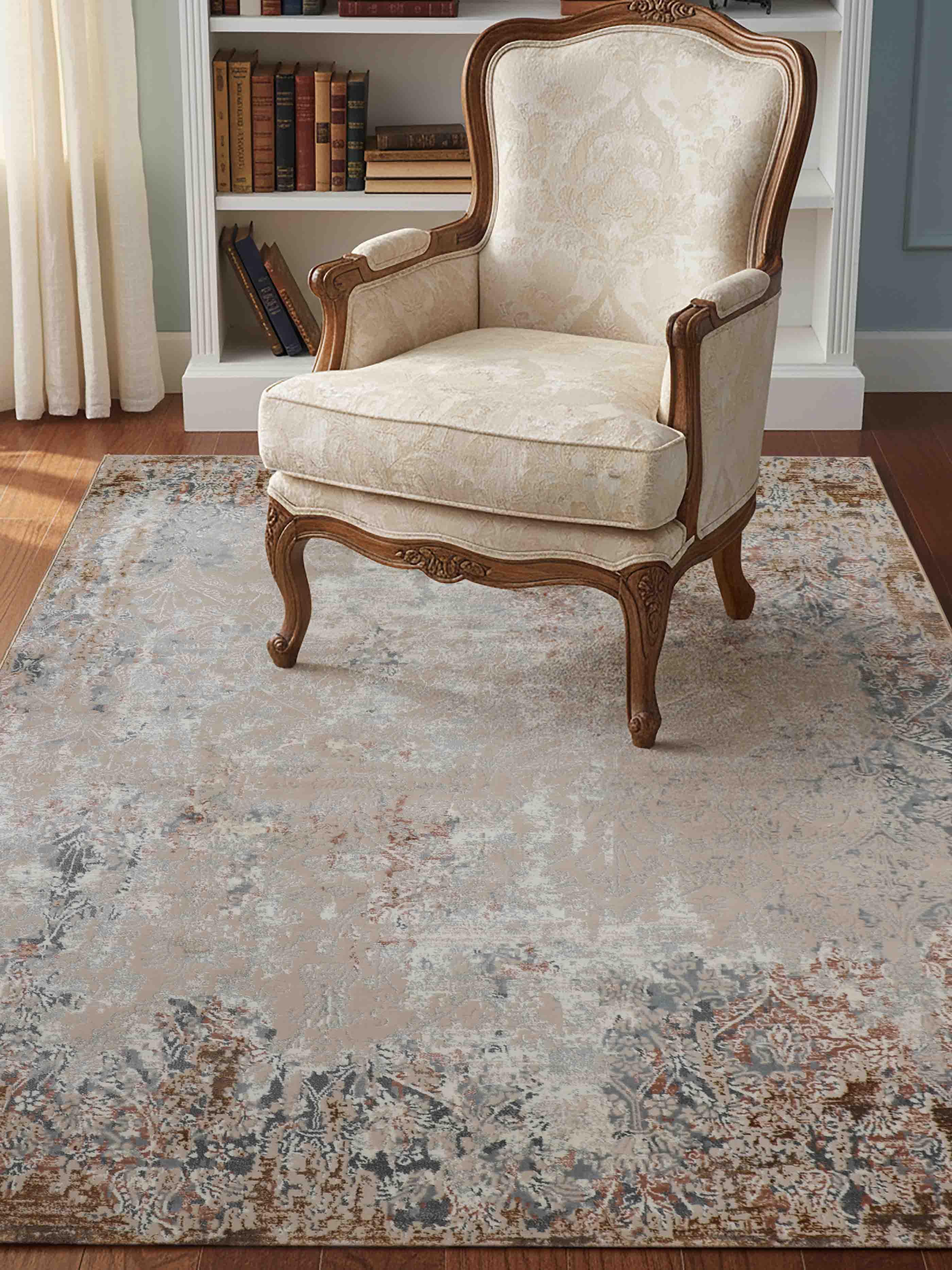 EL-036 | FT 2' X 5' | FT 3' X 5' | FT 4' X 6' | FT 5' X 7' | FT 6' X 9' | MODERN RUGS | MAROON/GREY - Luxurify