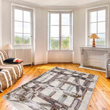 EL-002 | FT 2' X 5' | FT 3' X 5' | FT 4' X 6' | FT 5' X 7' | FT 6' X 9' | MODERN RUGS | COBALT/WALNUT - Luxurify