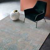 HAMPTON |  FT 6' X 9' |  FT 8' X 10' |  TRADITIONAL  RUGS | IVORY-TURQUOISE COLOR