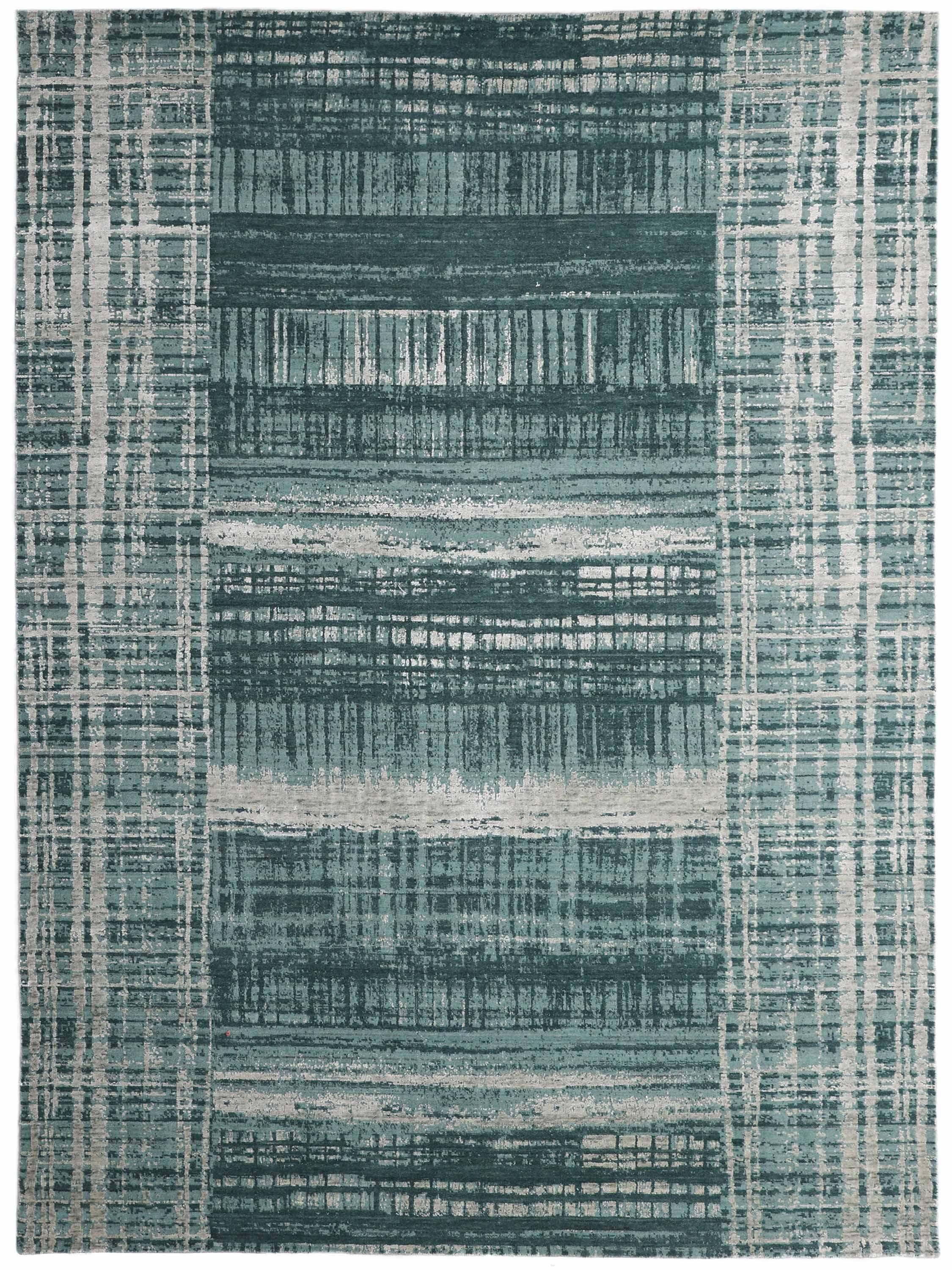 ECHO LINES | FT 8' X 10' | MODERN RUGS | BLUE/GREEN COLOR - Luxurify