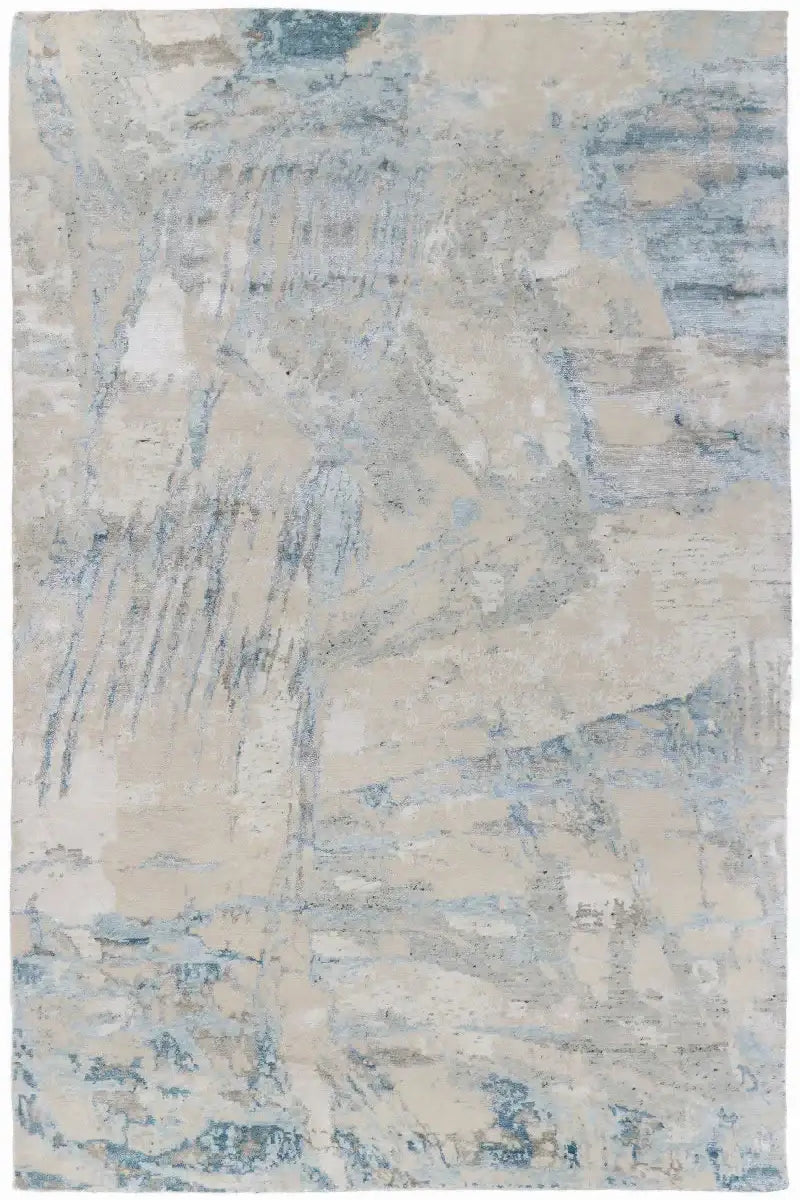 GLACIAL HORIZON | FT 6' X 9' | MODERN | IVORY-LT. BLUE - Luxurify