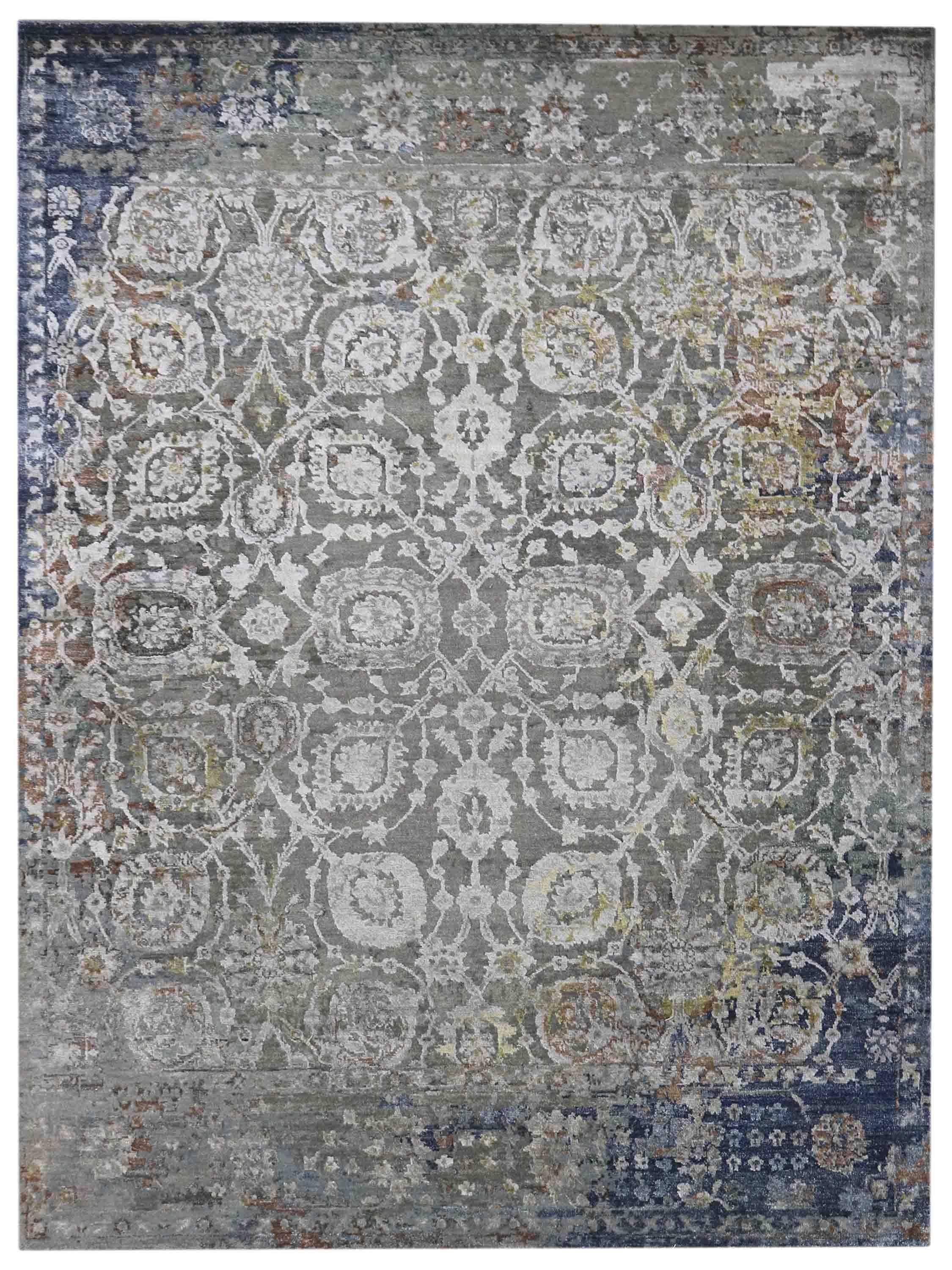 ROYAL SILHOUETTE | FT 6' X 9' | TRADITIONAL RUGS | GREY/BLUE COLOR - Luxurify
