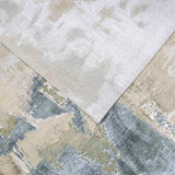 Luxury abstract rug with soft gray and beige tones, handcrafted for elegant home decor