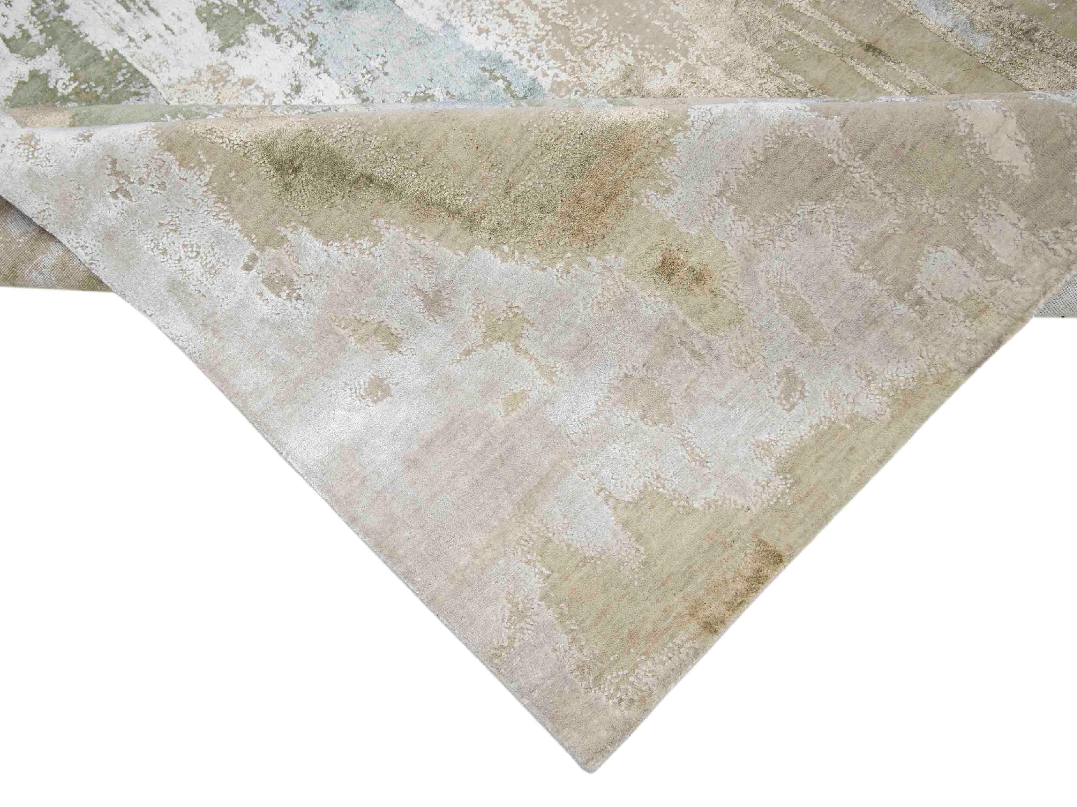 Luxury handcrafted rug with abstract pastel patterns and soft textures for elegant home decor