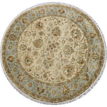 CELESTE BLOOM | FT 5'0 ROUND | TRADITIONAL RUGS | IVORY/LT BLUE COLOR - Luxurify
