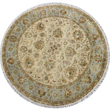 CELESTE BLOOM | FT 5'0 ROUND | TRADITIONAL RUGS | IVORY/LT BLUE COLOR - Luxurify