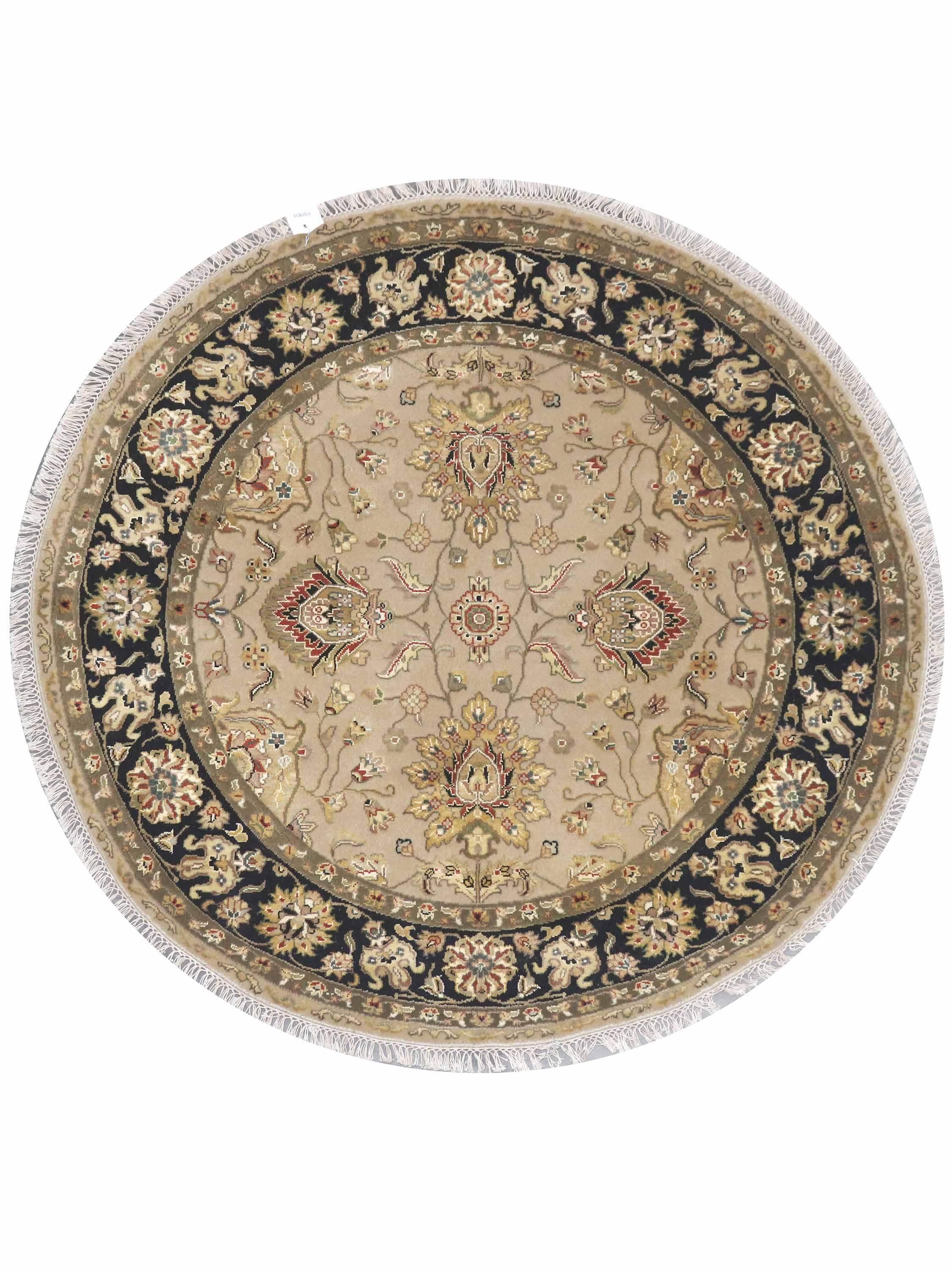 BELLAGIO | FT 4'0 ROUND | TRADITIONAL RUGS | BEIGE/BLACK COLOR - Luxurify