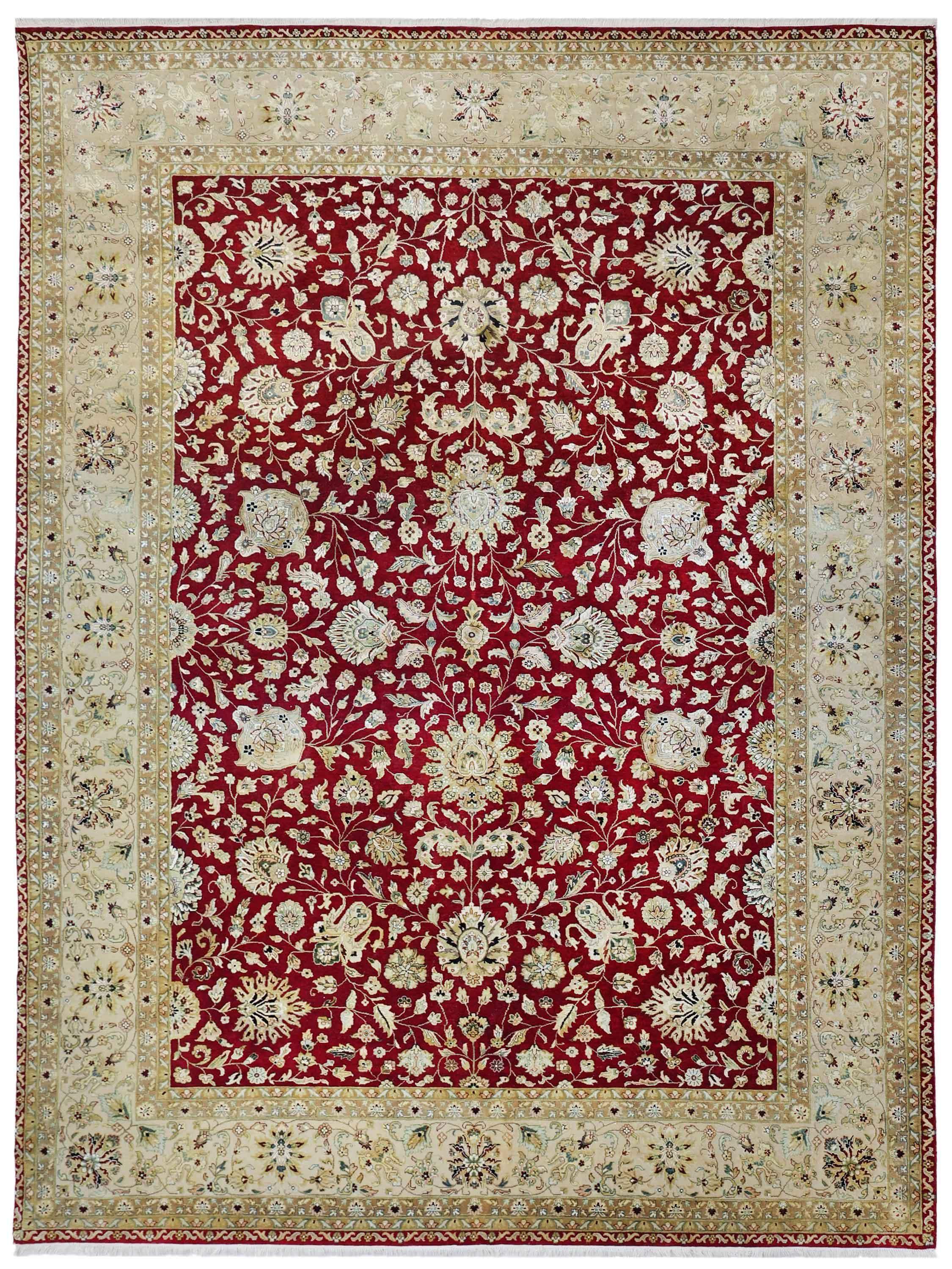 IMPERIAL BLOOM | FT 9' X 12' | TRADITIONAL RUGS | IVORY/RED COLOR - Luxurify