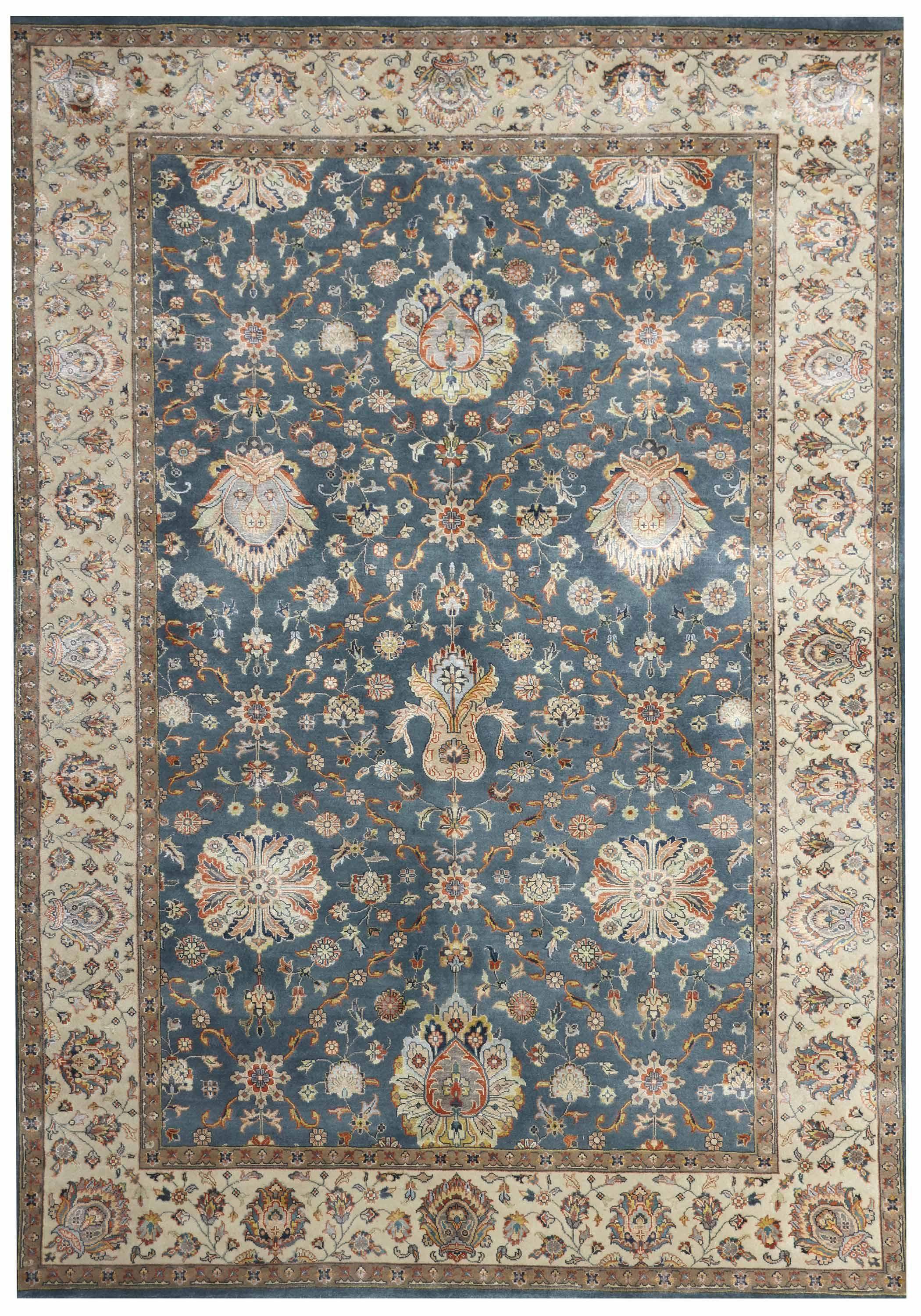 ROYAL PERSIA | FT 6' X 9' | FT 8' X 10' | FT 9' X 12' | TRADITIONAL RUGS | M.BLUE/IVORY COLOR - Luxurify