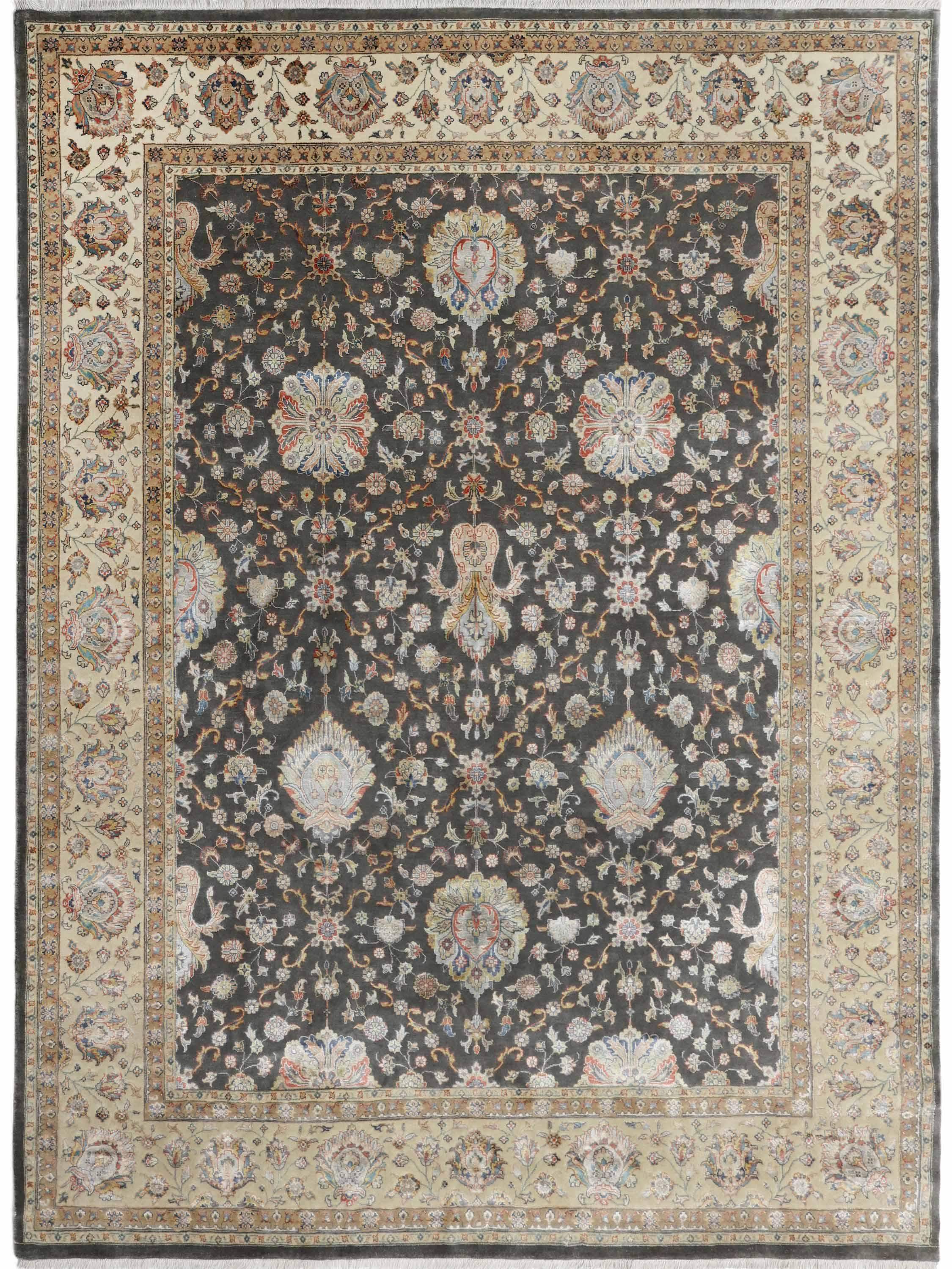 ROYAL CHARCOAL | FT 6' X 9' | FT 8' X 10' | TRADITIONAL RUGS | IVORY/GREY COLOR - Luxurify