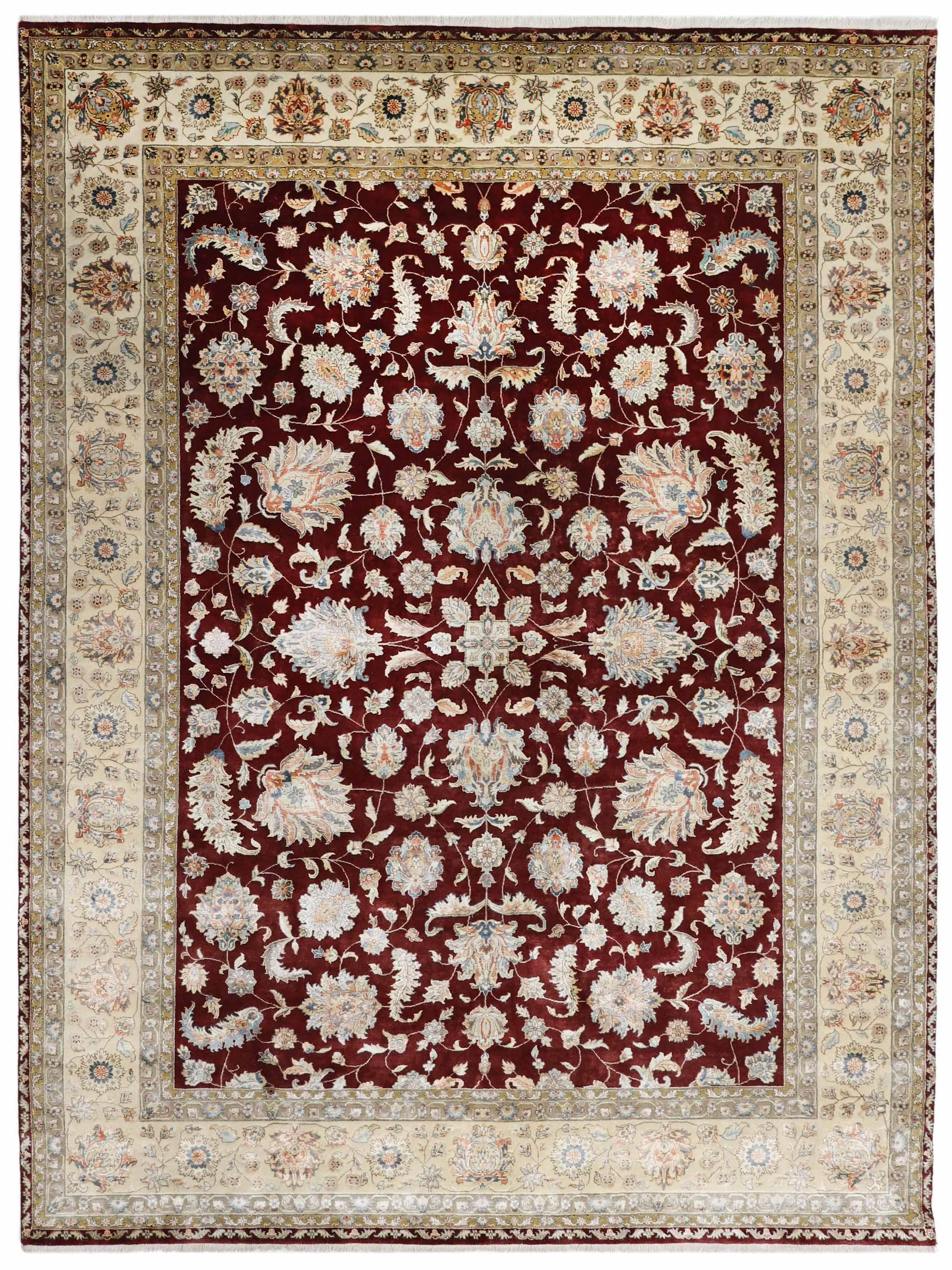 BAROQUEA | FT 8' X 10' | FT 9' X 12' | TRADITIONAL RUGS | IVORY/MAROON COLOR - Luxurify