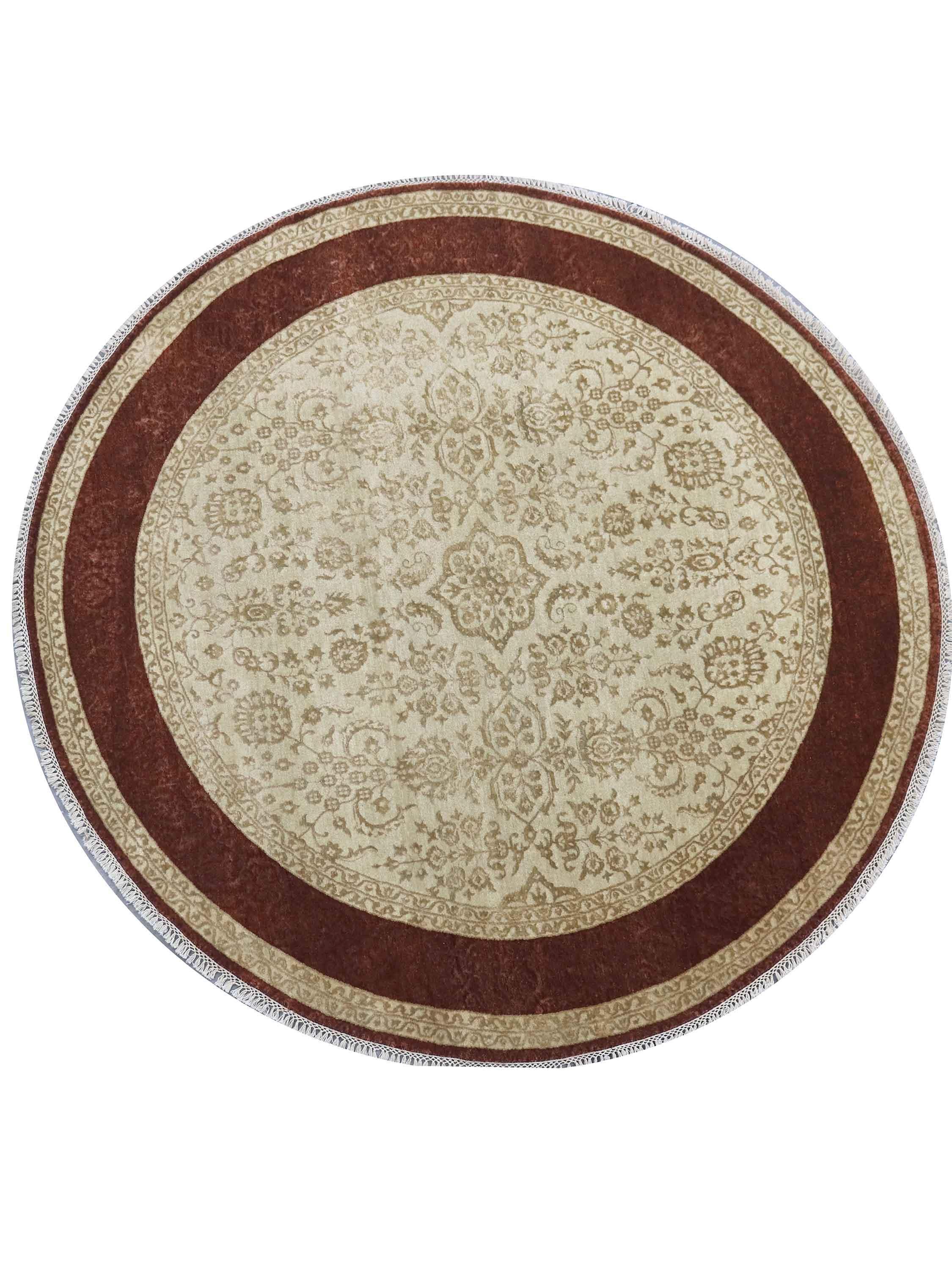 SORRELIS | FT 8'0 ROUND | TRADITIONAL RUGS | BEIGE/RUST COLOR - Luxurify